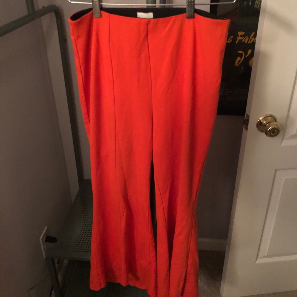 Anthropologie Postage Stamp Orange Flared Pants